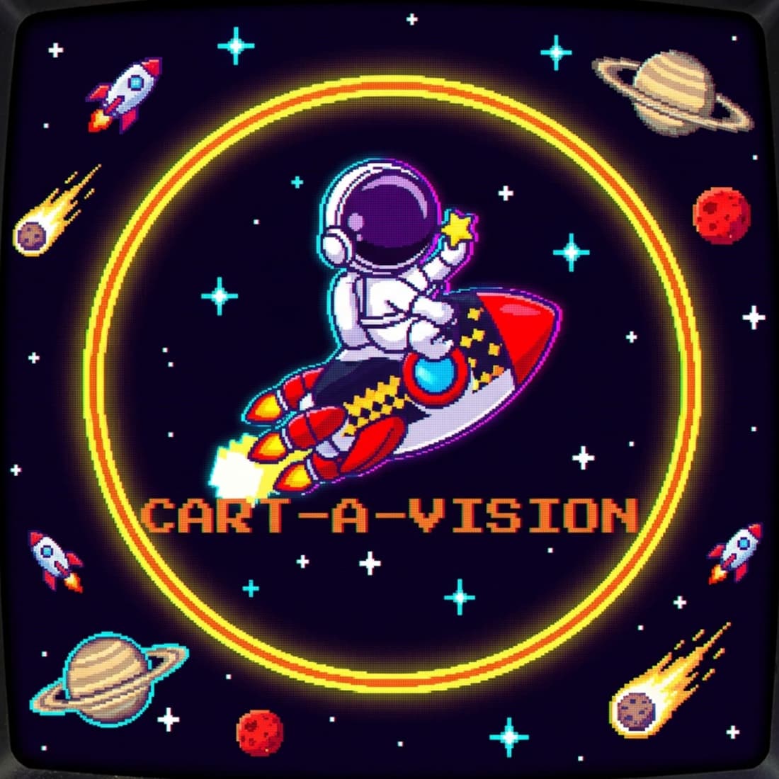Cart-A-Vision astronaut badge illustration